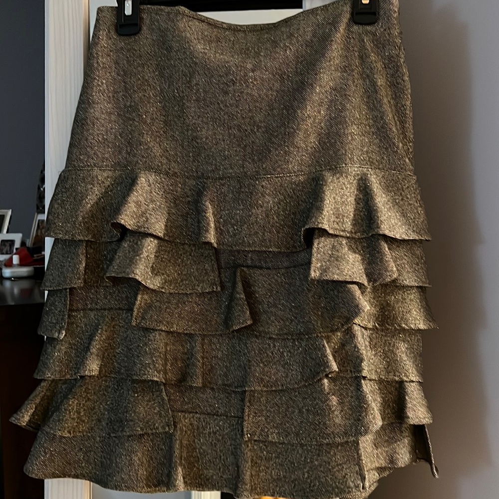 Evergreen wool ruffle skirt. Excellent condition